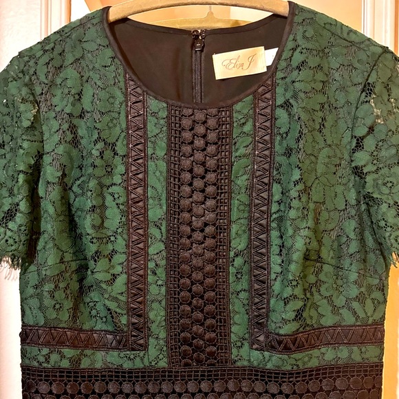 Eliza J Dresses & Skirts - Eliza J Midi Lace Dress Green 2